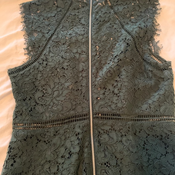 Bardot | Green Lace Panel Sheath Dress - Picture 6 of 9